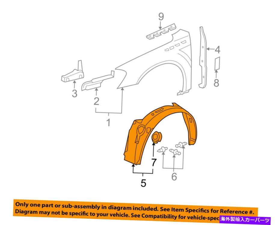 Fender Liner Splash ビュイックGM OEMルツェルン - フロントフェンダーライナーインナースプラッシュシールドガード右15913336 Buick GM OEM Lucerne-Front Fender Liner Inner Splash Shield Guard Right 15913336 【並行輸入品】