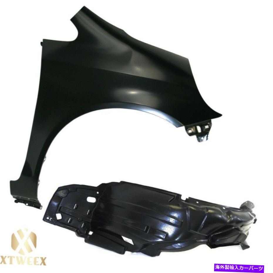 Fender Liner Splash 07-08ホンダフィットのために右の助手席サイドフェンダー+スプラッシュシールドライナーコンボセット Right Passenger Side Fender+Splash Shield Liner Combo Set For 07-08 Honda Fit 【並行輸入品】 37,681円