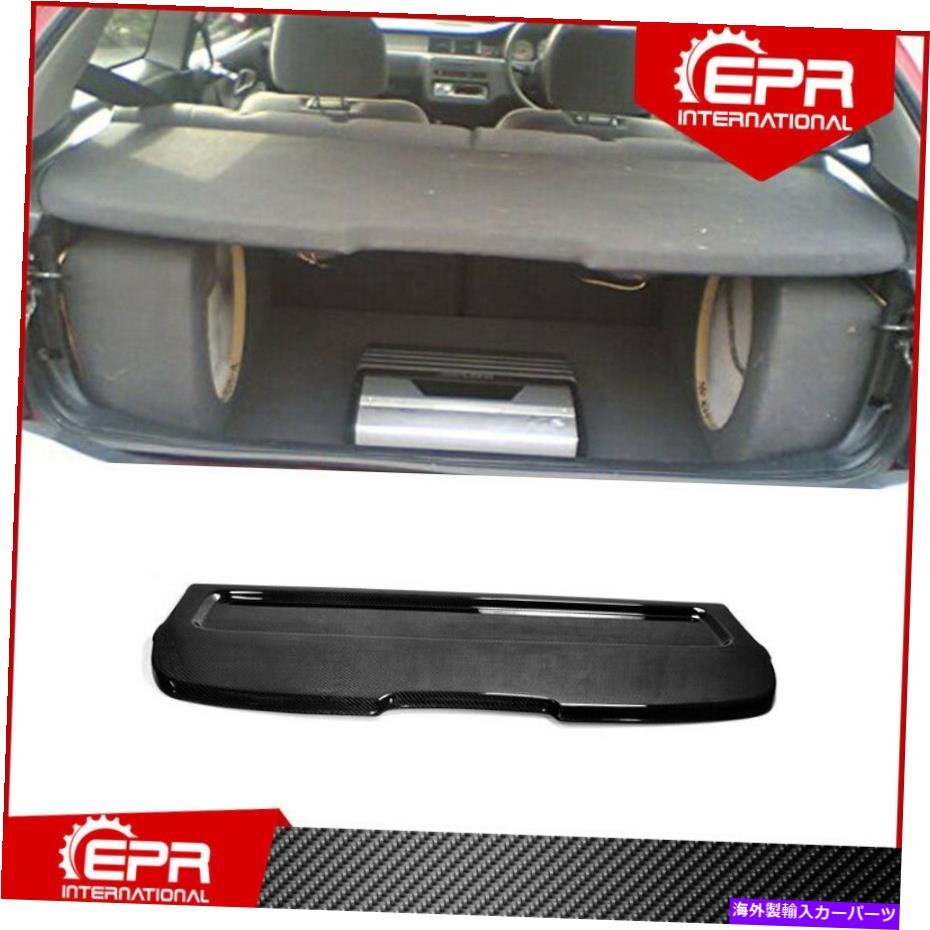 Cover Rear Trunk ホンダEGシビックハッチバックカーボンファイバーリアトランクカーゴカバートリムBodyKits用 For Honda EG Civic HatchBack Carbon Fiber Rear Trunk Cargo Cover Trim BodyKits 【並行輸入品】