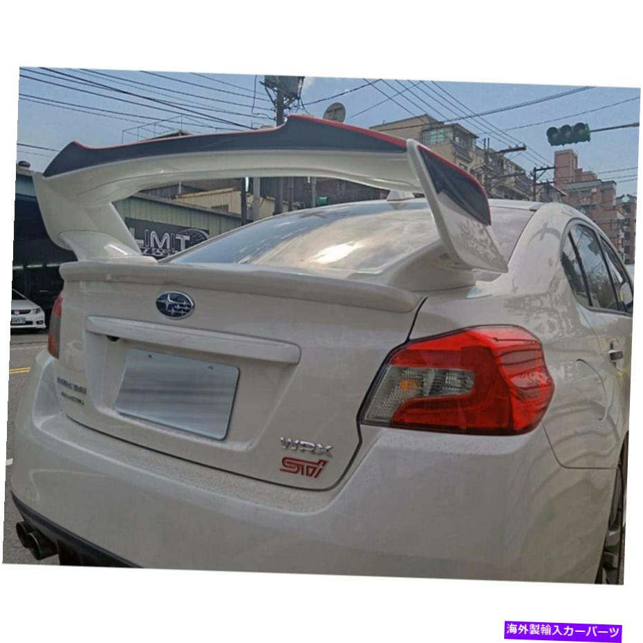 Cover Rear Trunk 未塗装のためにスバルWRX STI 4ガーニーフラップSTIトランクスポイラー+サイドフィンカバー Unpainted For Subaru WRX 4th STI Gurney Flap STI Trunk Spoiler+Side Fin Cover 【並行輸入品】