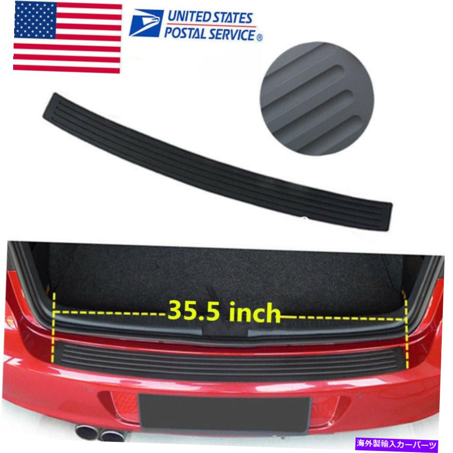 Cover Rear Trunk ブラックリアバンパーラバーパッドキットガードシルプレートトランクプロテクタートリムカバー Black Rear Bumper Rubber Pad Kit Guard Sill Plate Trunk Protector Trim Cover 【並行輸入品】
