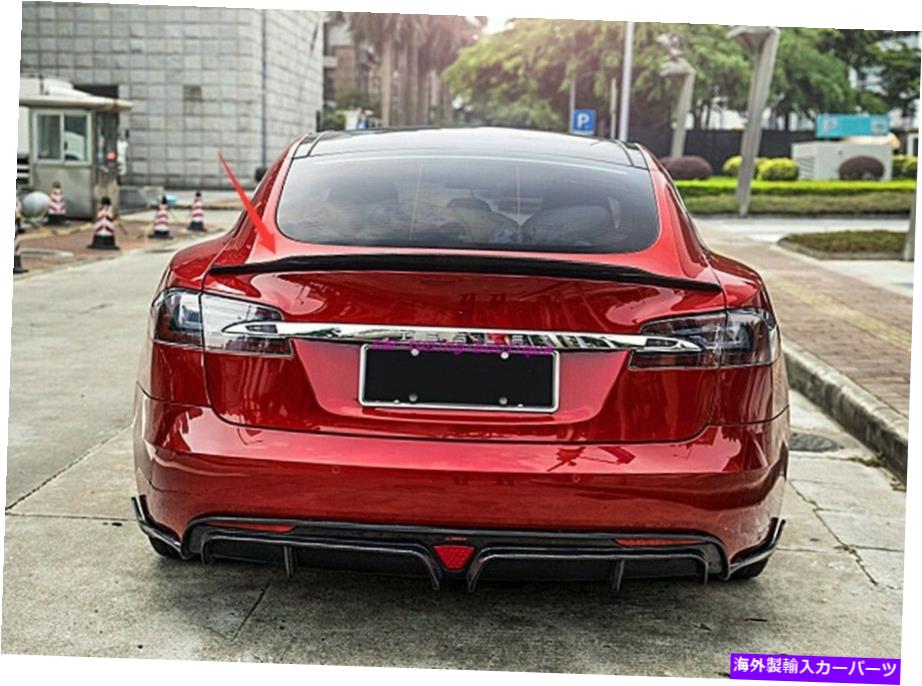 Cover Rear Trunk 本物のカーボンファイバーリアスポイラートランクテールカバートリムのためにテスラモデルS 2016年から2020年 Real Carbon fiber Rear Spoiler Trunk Tail Cover Trim For Tesla Model S 2016-2020 【並行輸入品】