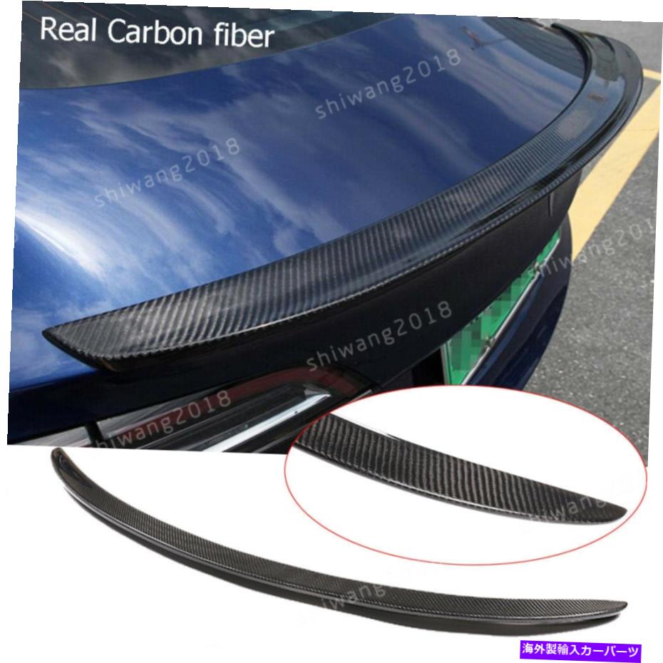Cover Rear Trunk 実カーボンファイバーリアトランクスポイラーウイングカバーフィット感のためのテスラモデル3 2017-2019 Real Carbon Fiber Rear Trunk Wing Spoiler Cover Fit For Tesla Model 3 2017-2019 【並行輸入品】