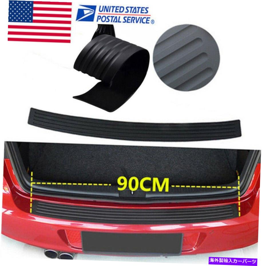 Cover Rear Trunk 車のリアバンパーガードプロテクタートリムカバーシルプレートトランクラバーパッドキットブラック Car Rear Bumper Guard Protector Trim Cover Sill Plate Trunk Rubber Pad Kit Black 【並行輸入品】