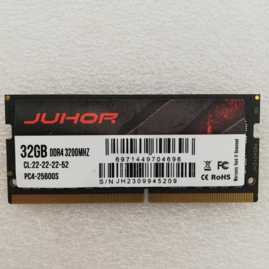 【中古品】JUHOR　ノートパソコン用メモリー DDR4 3200 32GB 動作品 互換増設メモリー