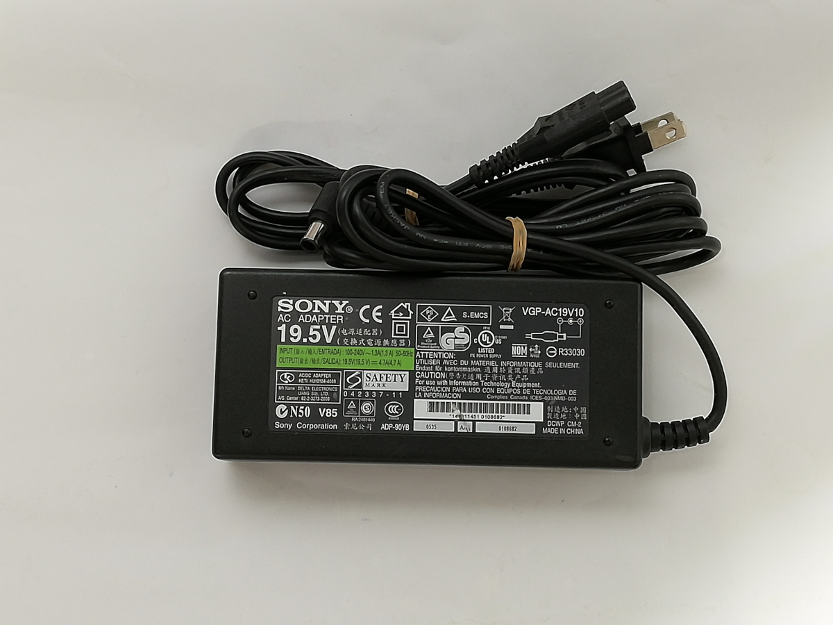 VAIO純正AC アダプター SONY AC ADAPTER 19.5V~4.7A VGP-AC19V10 コネクタ外径約6.5mm 内径約4.3mm  センターピンあり 最大88％オフ！