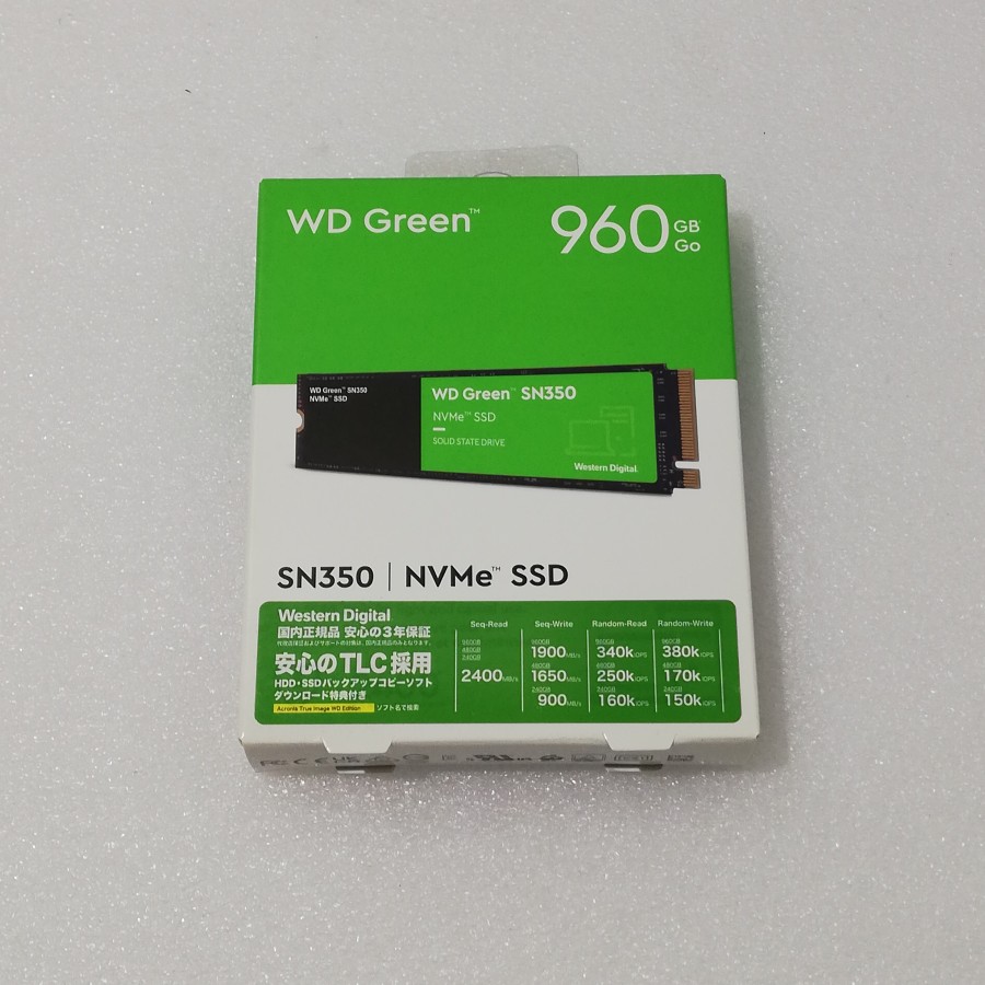 【新品 未開封】WD Green WESTERN DIGITAL NVMe ウエスタンデジタル 内蔵SSD SN350 960GB WDS960G2G0C M.2 2280 Nvme SSD