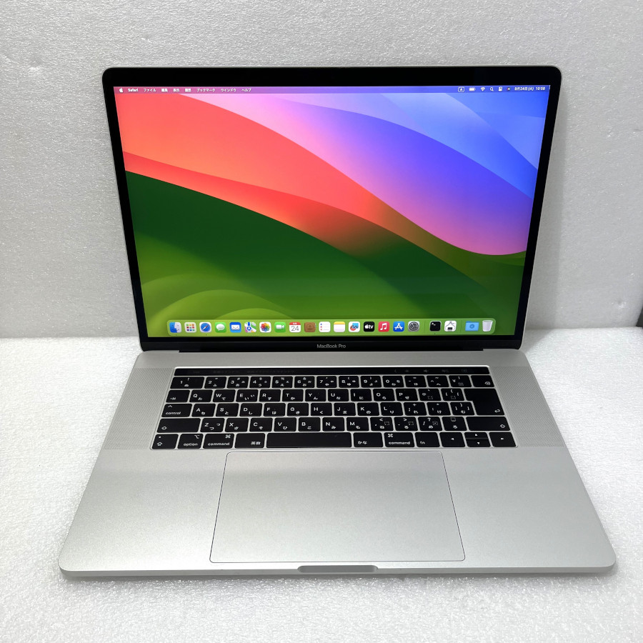 【中古】apple シルバーMacBook Pro 15-inch 2018 A1990 Core i9-8950HK 2.90GHz 32GB SSD512GB爆速 15.4インチ Radeon Pro 560X 4GB搭載 2880×1800 Touch Bar【レビュー記入で保証期間を３ヶ月に延長します。必ず商品到着後1ヶ月保証の期間中にレビューをお願いします】