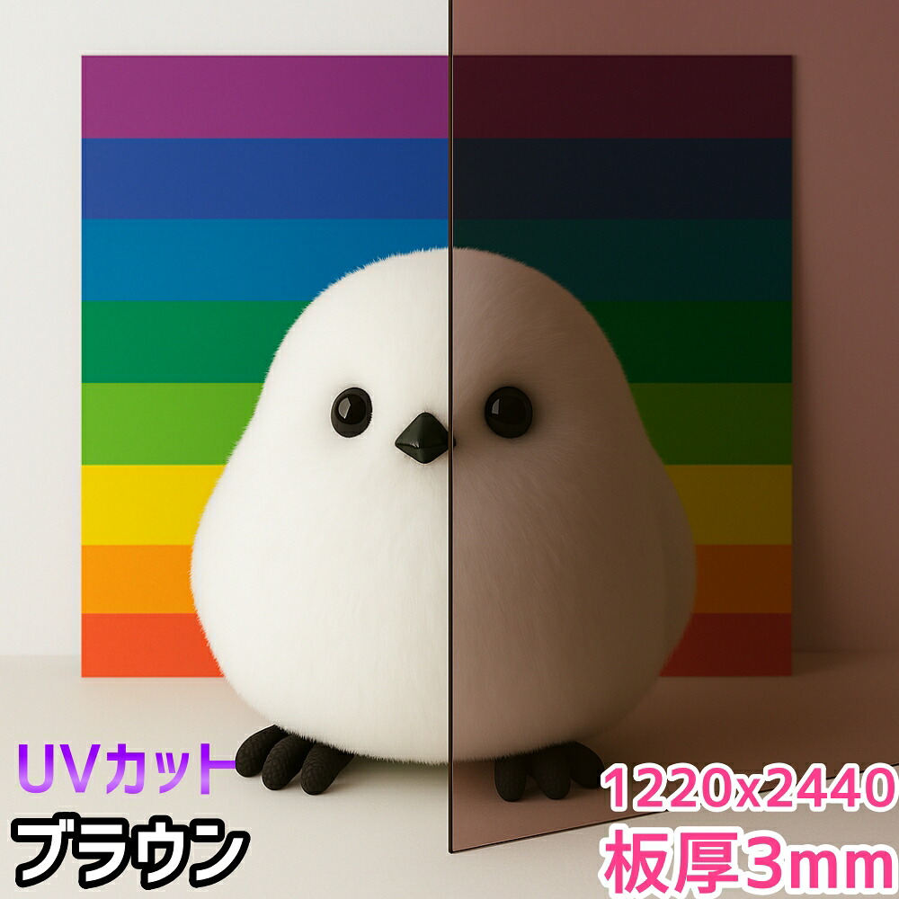 ポリカーボネート板 3mm ブラウン 定尺品 1220x2440mm 両面耐候|セイコーテクノ