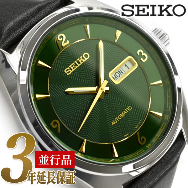 楽天市場 逆輸入seiko Recraft 自動巻き機械式 メンズ 腕時計 リクラフトシリーズ ヘリンボーン柄 グリーンダイアル ブラック レザーベルト Snkn69k1 セイコー時計専門店 スリーエス