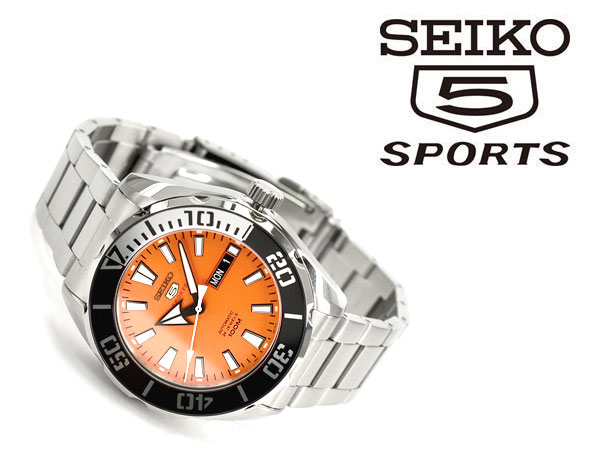 【楽天市場】【逆輸入 SEIKO5 SPORTS】 セイコー5スポーツ メンズ 自動巻き機械式 腕時計 オレンジダイアル ステンレスベルト