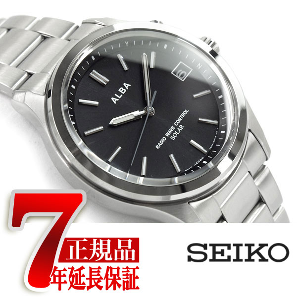 楽天1位 セイコー アルバ Seiko Alba ソーラー 電波 メンズ 腕時計 10気圧防水 電波時計 ブラック Aefy502 新しい到着 Www Natskies Com