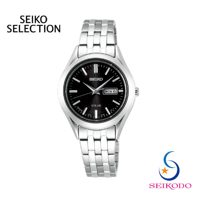 SEIKO SELECTION セイコー セレクション STPX031 ソーラー レディース 腕時計 ブラック文字盤 メタルベルト プレゼント ギフト