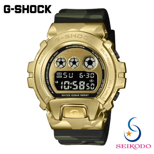 【6月19日発売/取って置く】 G-SHOCK Gぼうぜん自失 CASIO カシオ GM-6900CMG-3JF BOLD CAMO SERIES CAMO AND GOLD メンズ ジーショック ウオッチ 【国内定め事品】