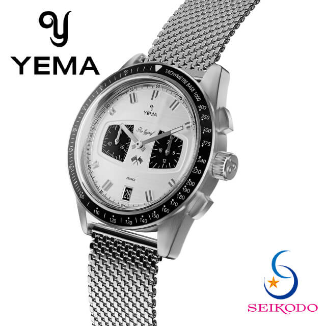 YEMA イエマ ラリーグラフ記録II メカクォーツ ジャイアントパンダ Rallygraf II MecaQuartz Panda YMHF1584-BM 石英 クロノグラフ メンズ ウオッチ  【国内置き目品】