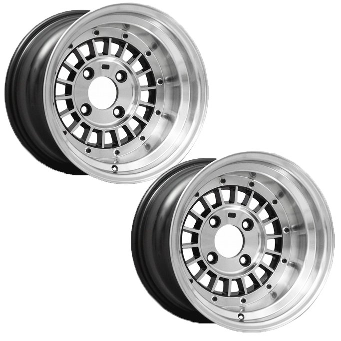 復刻版 フォーカス レーシングスポーク 2本セット 14インチ 9.0J -25 1490 114-4H ブラック 旧車 軽自動車 ツライチ 深リム 軽トラ FOCUS-25490KBSET2