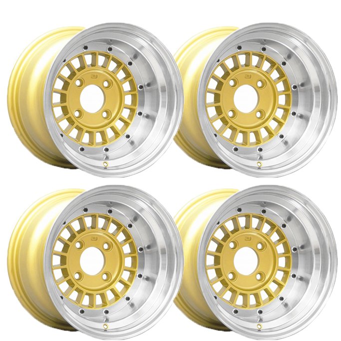 【ポイント10倍】復刻版 フォーカス レーシングスポーク 4本セット 14インチ 9.0J -25 1490 114-4H ゴールド 旧車 軽自動車 ツライチ 深リム 軽トラ FOCUS-25490KGSET4|SAS
