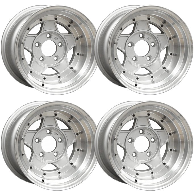 【ポイント10倍】復刻版 フォーカス レーシングファイブ 4本セット 14インチ 9.0J -25 1490 114-5H シルバー 旧車 軽自動車 ツライチ 深リム 軽トラ FOCUS5-25490LSSET4|SAS