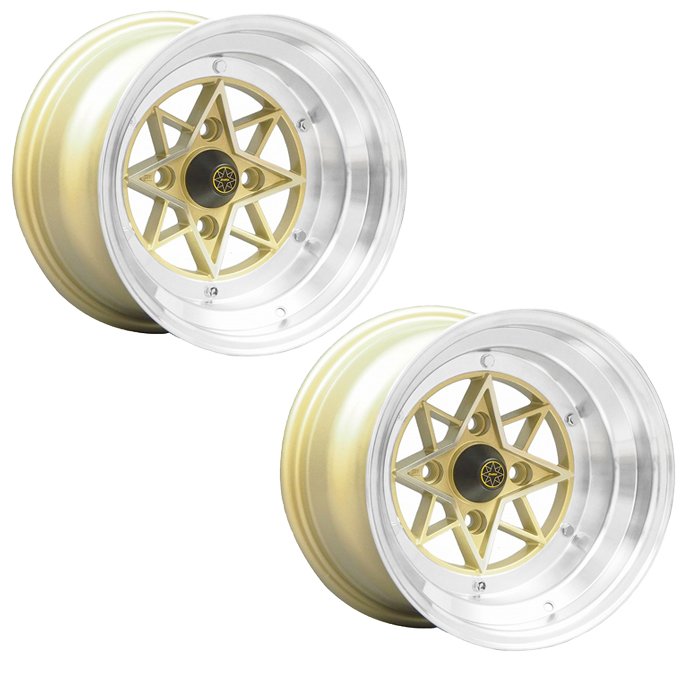 復刻版 スターシャーク STAR SHARK 2本セット 14インチ 9.0J -26 1490 114-4H ゴールド 旧車 軽自動車 ツライチ 深リム 軽トラ STAR-26490KGSET2