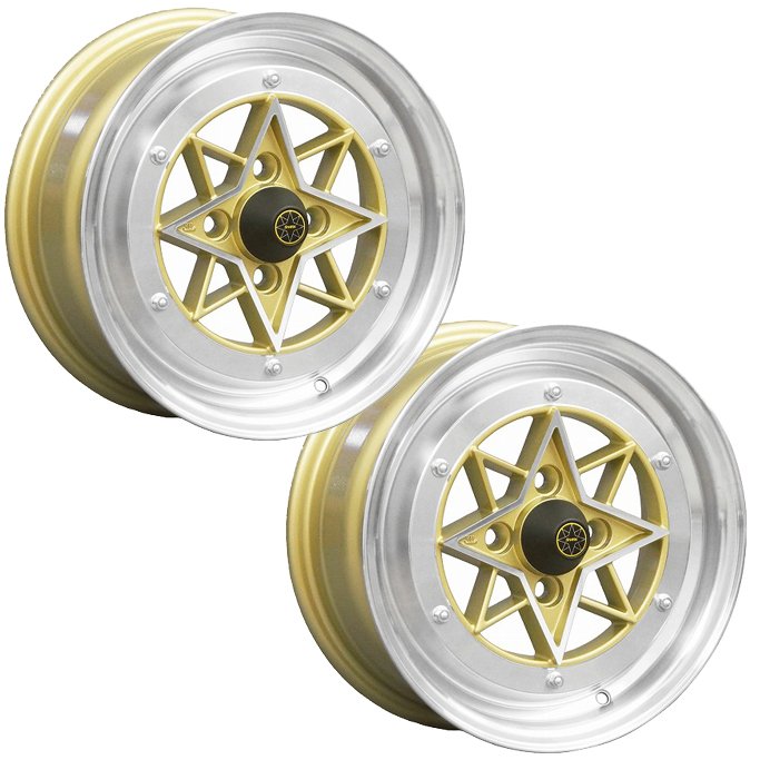 復刻版 スターシャーク STAR SHARK 2本セット 14インチ 6.0J +38 1460 100-4H ゴールド 旧車 軽自動車 ツライチ 深リム 軽トラ STAR38460CGSET2