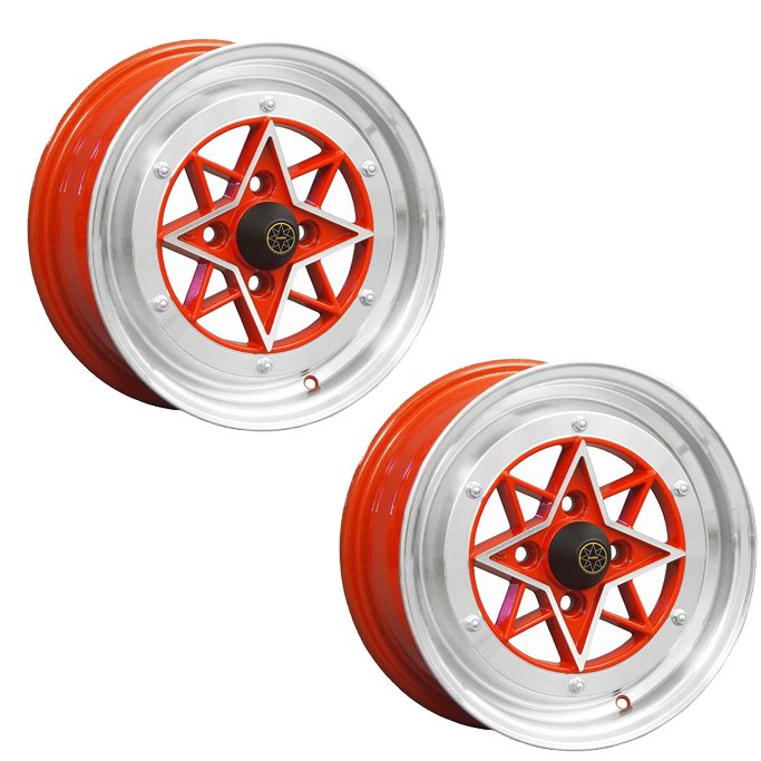 復刻版 スターシャーク STAR SHARK 2本セット 14インチ 6.0J +38 1460 100-4H レッド 旧車 軽自動車 ツライチ 深リム 軽トラ STAR38460CRSET2 41,184円