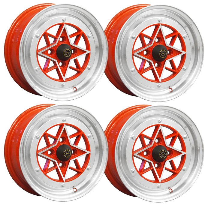 【ポイント10倍】復刻版 スターシャーク STAR SHARK 4本セット 14インチ 6.0J +38 1460 100-4H レッド 旧車 軽自動車 ツライチ 深リム 軽トラ STAR38460CRSET4