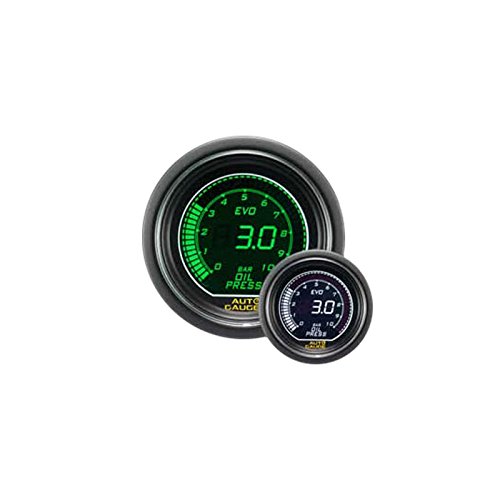 オートゲージ 油圧計 52Φ デジタルLCDディスプレイ ホワイト/グリーン ［メーター led autogauge 52mm ドレスアップ 車 改造］ 送料無料 612OP