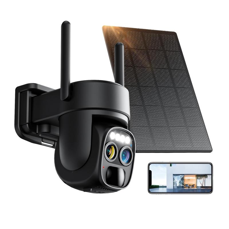 楽天市場】2K防犯カメラ屋外ソーラー高効率ソーラー充電監視カメラ一