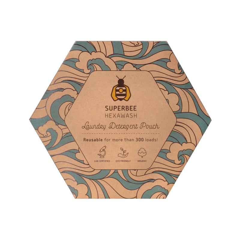 SuperBee exawash 洗濯洗剤代替品 | 洗剤不要、300回洗濯可能 | 幼児とティーンテスト済み | 清潔でフレッシュな洗濯物 | 長持ち、地球に優しい、プラスチックフリー