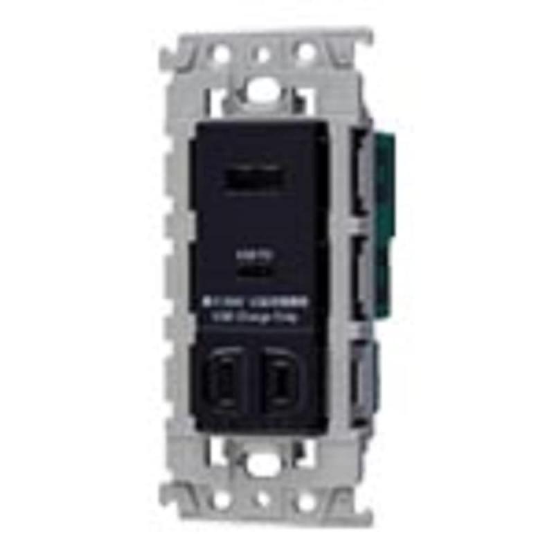 埋込充電用USBコンセント2ポート 18W USB-A・C グレー