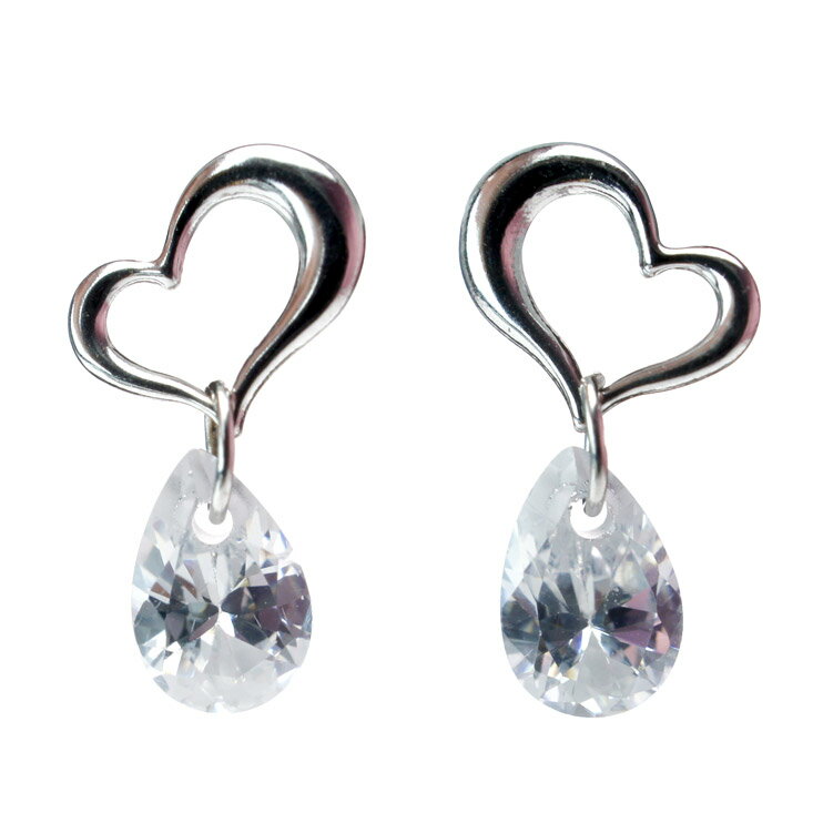 Jewelry Museum Rakuten Global Market 10 Swinging Open Heart 10 Swinging Open Heart Earrings Drop Cubic Zirconia Gold White Las Jewelry Museum Pairs