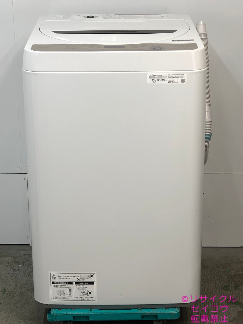 【中古】読みやすい SHARP 洗い濯ぎ機 6Kg 2023年式 ES-GE6G-T 一画押さえる貨物輸送・とり備える無料