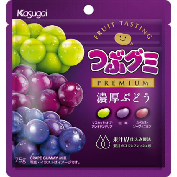 春日井製菓 つぶグミPREMIUM濃厚ぶどう 75g×80個入り(1ケース)