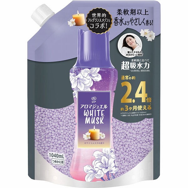 レノアアロマジュエル ホワイトムスクの香りつめかえ用特大サイズ 1040mL&times;7個入り(1ケース)｜セイムスオンライン店