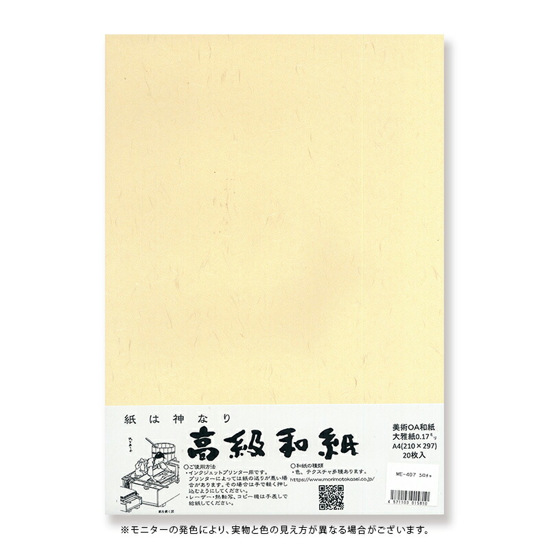 和紙 高級和紙 大雅紙 A4サイズ 厚さ0.17ミリ 20枚入り 最大59％オフ！