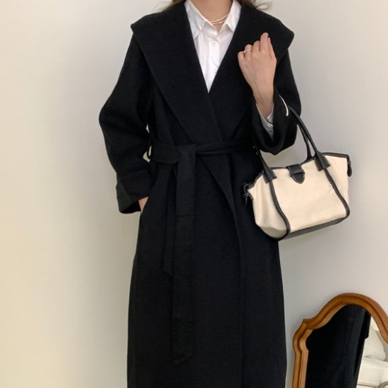 コート レディース アウター 羽織 ロング丈 シンプル 無地 ウール 秋冬 ウエストベルト 暖かい 防寒 ラップコート カジュアル お出かけ おしゃれ きれいめ 通勤通学 女性 ファッション デイリー