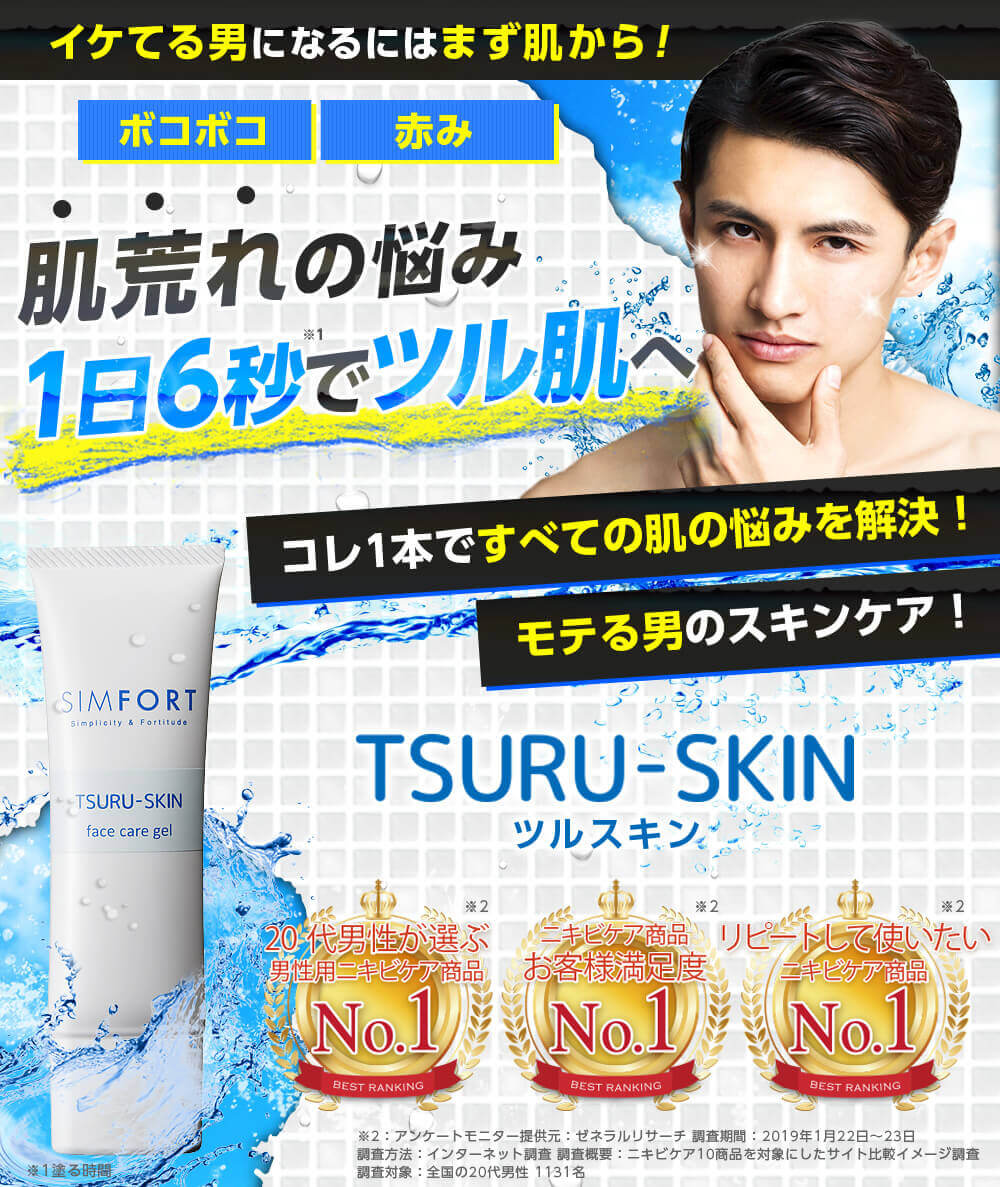 Simfort ツルスキンフェイスケアゲル 45g 1本 メンズ スキンケア ニキビ 肌荒れ 保湿 シンフォート シムフォート Napierprison Com