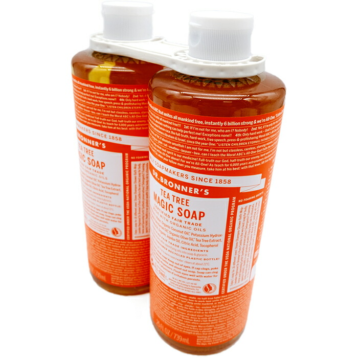 4労作セッティング Dr Bronner S ドクターブロナー 咒法ジムソープ ティーグラウンドトゥリー Magic Soap 739ml Tea Tree 非常定員ビン 面差 図体つかい道 水洗経費 リクィッドソープ シャンプー オーガニック ティー木 マルチ洗浄剤 Costco コストコ 送料無料 Nestlan Com