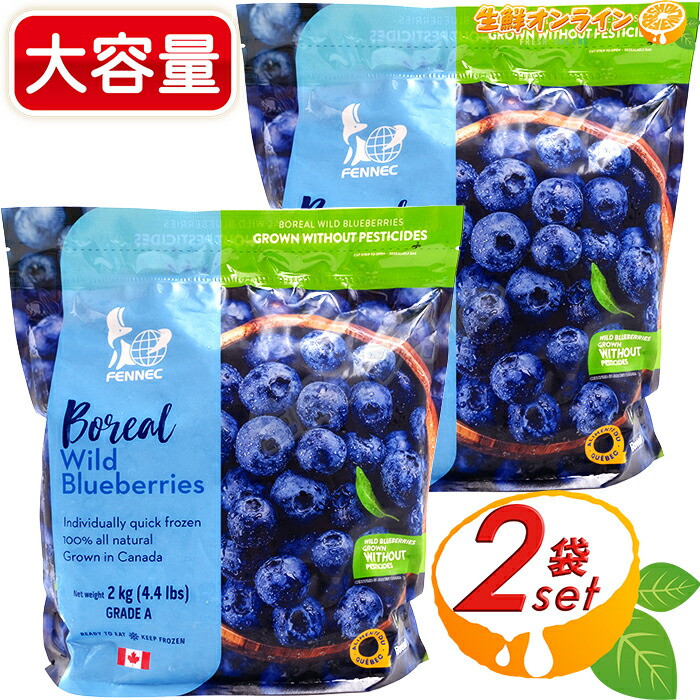 ≪2kg×2袋セット≫【FENNEC FOODS】冷凍 ワイルドブルーベリー 最高グレード カナダ産 野生種 大容量 2000g カナダ産 冷凍ブルーベリー 冷凍ベリー フェネックフード Wild Blueberries トッピング クール冷凍 アントシアニン ビタミン補給【costco コストコ コストコ通販】