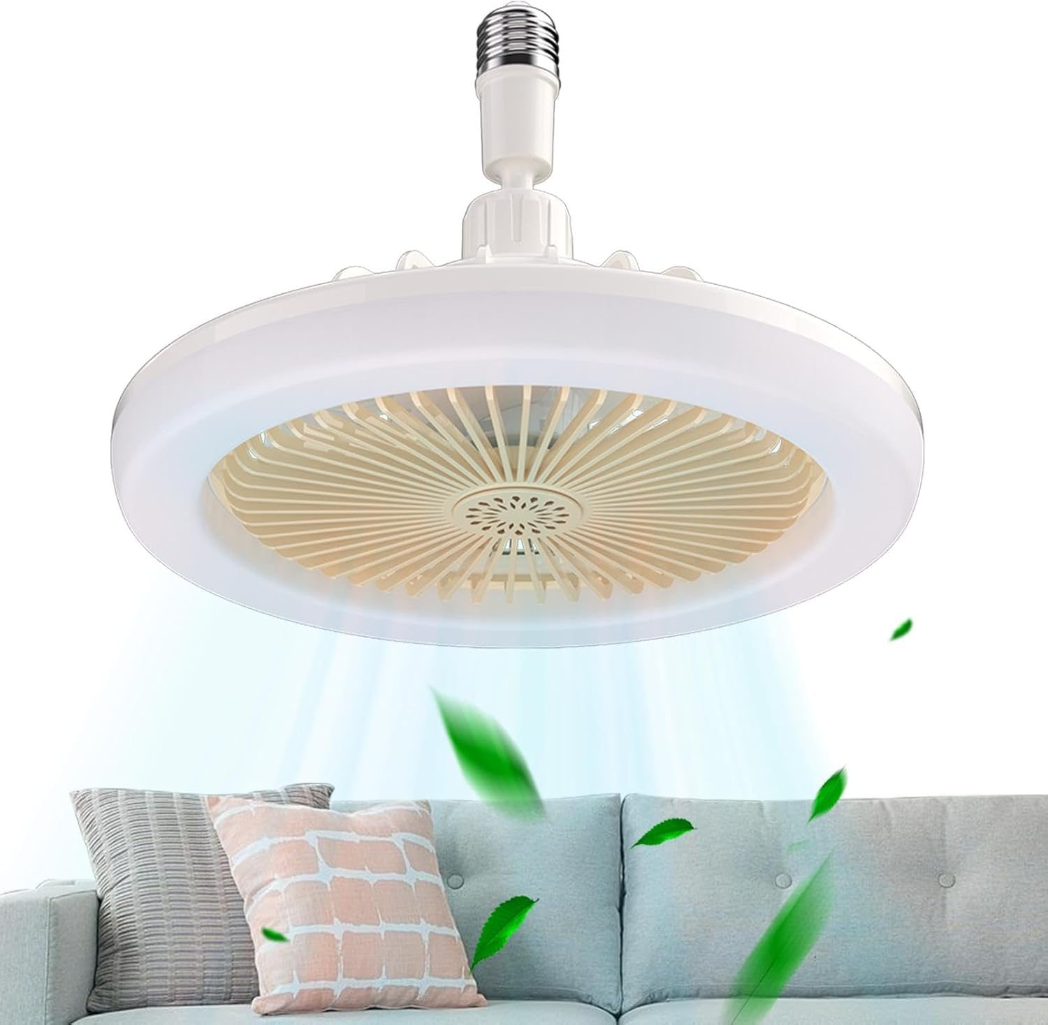 イト ファン 扇風機 シーリングファンライト LED ファン付き照明 シーリングライト 口金E27対応 大風量 静音 調色調光 角度調節 扇風機ライトファン ソケットタイプ 簡単取付 工事不要 換気 空気循環 オールシーズン サーキュレーター 天井照明 お手入れ簡単