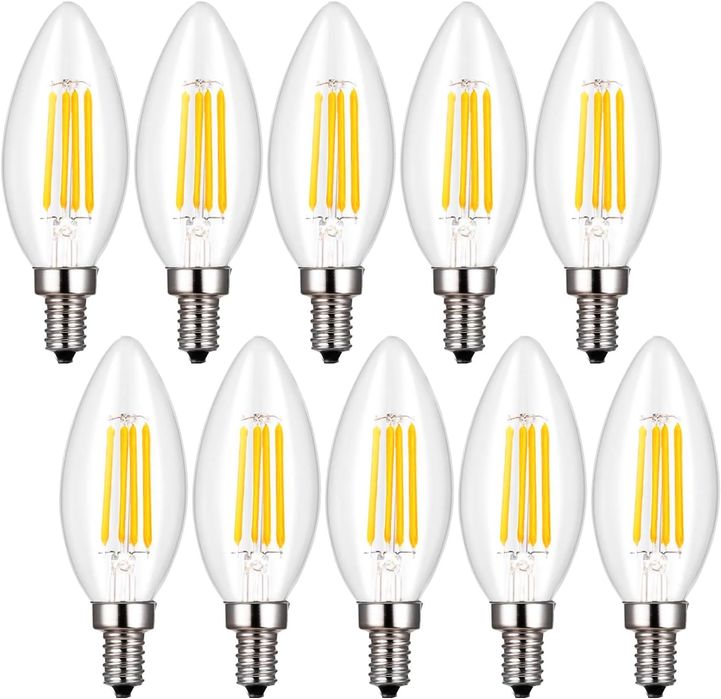 シャンデリヤ白熱電球 60W好いかげんに LEDせつ然たる白熱電球 6W E17口金 繊維 蝋燭型 LED白熱電球 温白いこと 2700k 550ルーメン