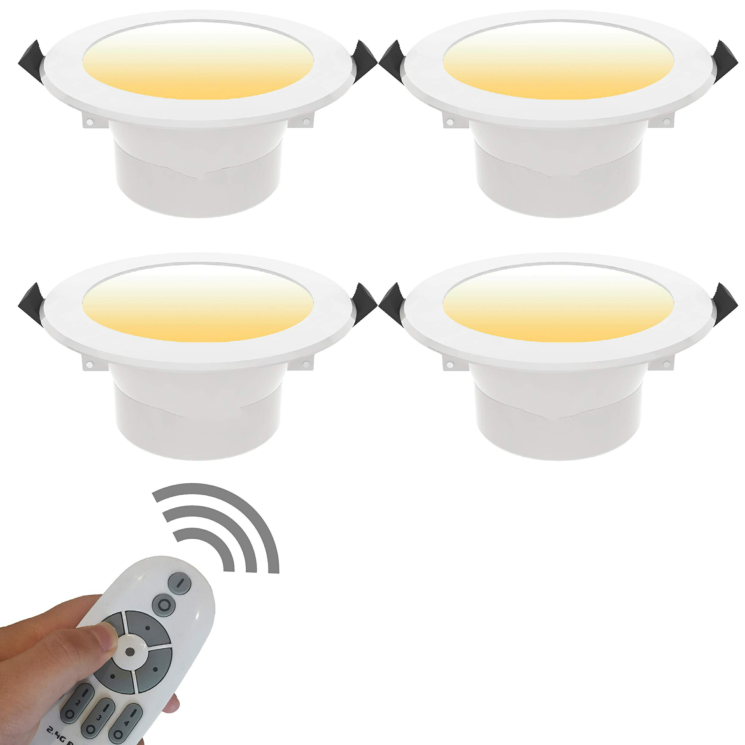 5w LED落ち込むともし火、埋め込み式上昇限度灯、無座標軸調光（4pcs）、パウダーコンパクト、遠隔操作付き添い人、調光\u0026amp;調色能力のある