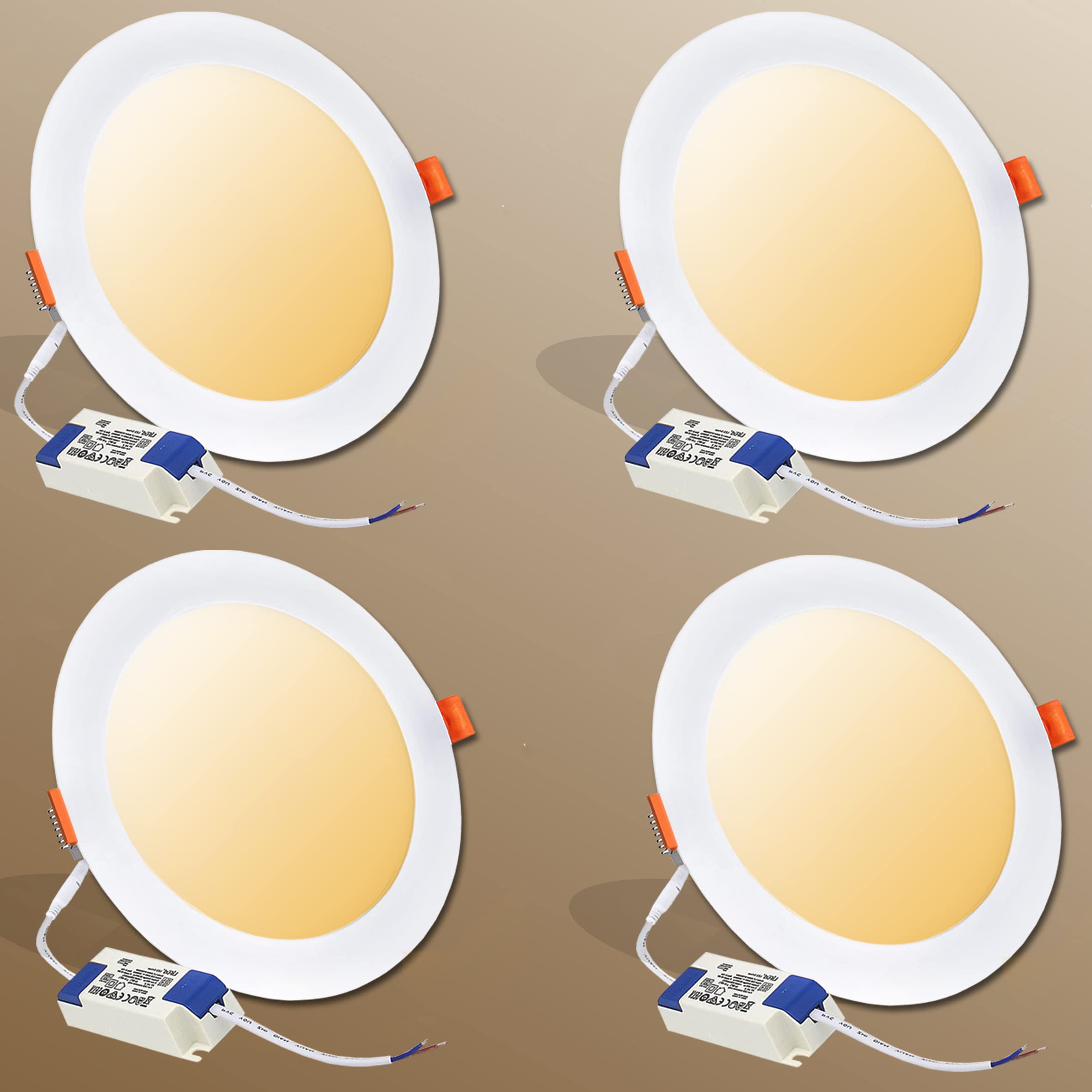 LED落ち込むともし火 φ150 18W 埋め込み式 上昇限度ともし火 埋込型LED AC85-265V 調光器非相応う ワット数外置 工事止むを得ず 照らしだす角120度 密閉手道具相応う 埋込穴φ150粍 昼光色 (4個仕掛ける)