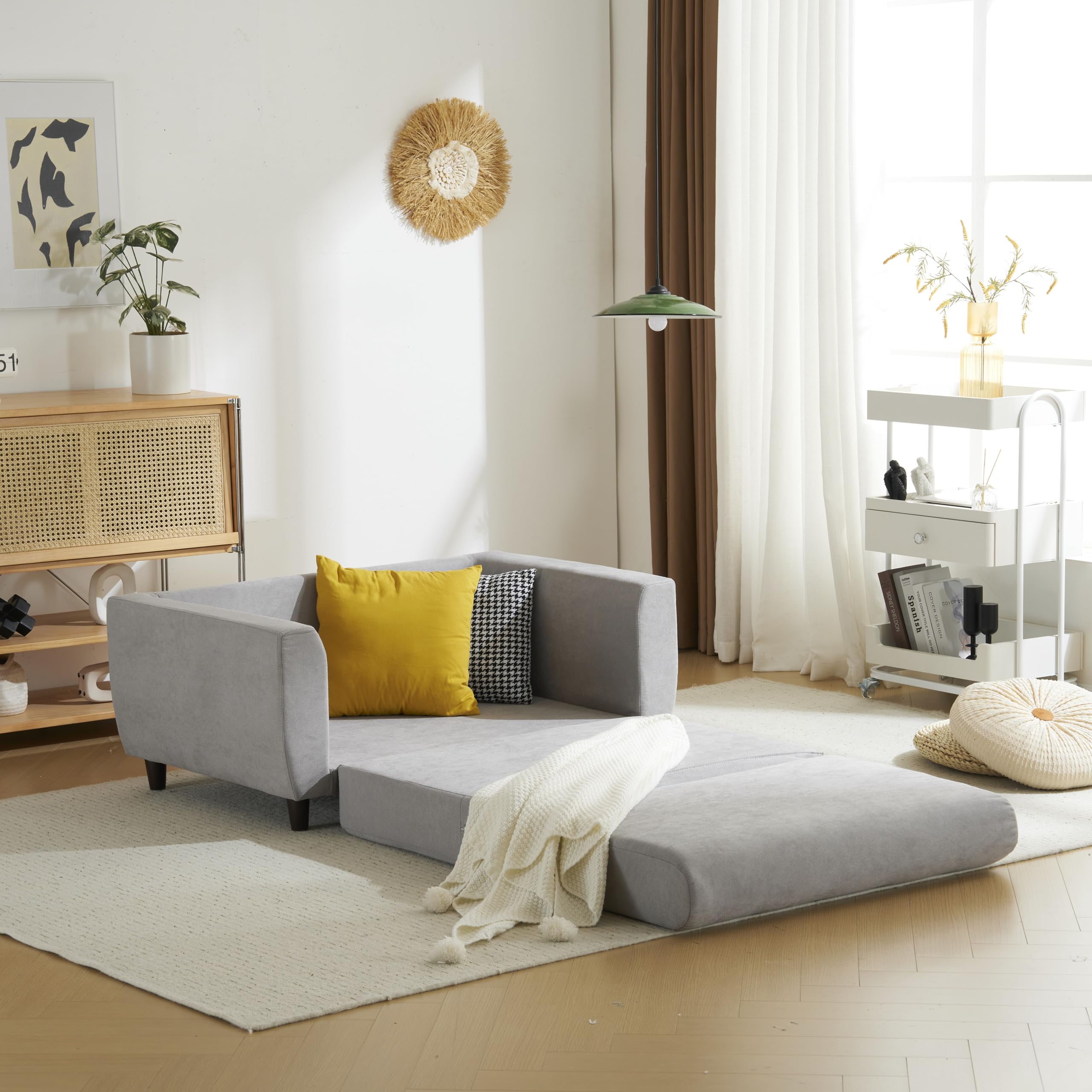 長いす寝台 長いす2人掛け 肘付き添い人3つ折り 折りたたみ パウダーコンパクト3つ折り 一人暮らし 今めかしい 脚付き添い人北欧 (黒いこと)