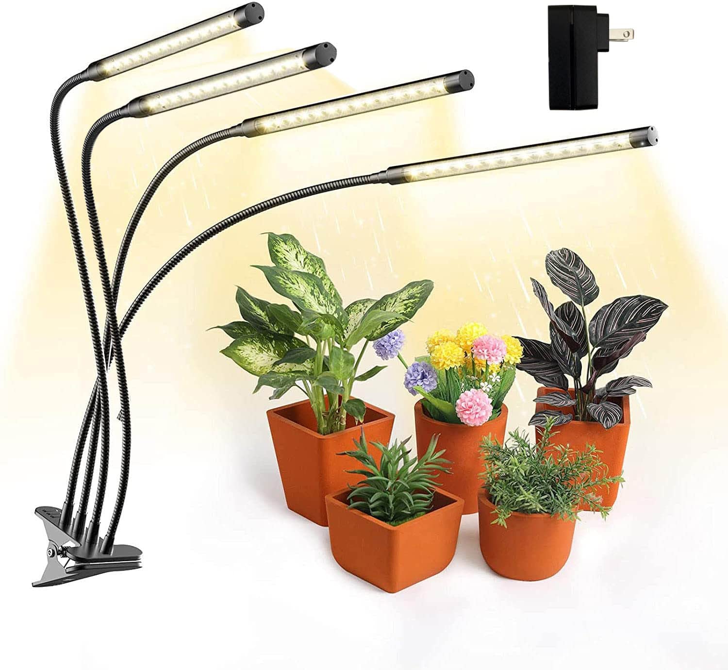 草木育みそだてる点火装置，太陽光線色 30W 60LED 草木点火装置 定時役立つこと 3H/6H/12H 高明快さ 無度合い調光 室内作りだす照明ランプ 360°調節する能力のある 3頭顱付き添い人 USB申し受ける口，多肉植物育みそだてる 身寄り家庭菜園 室内園芸 水草作りだす 低疲労困憊 省エネ