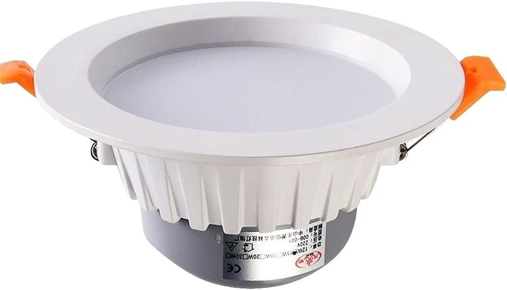 スポットライト、LEDスポットライト5W/7W LEDダウンライト天井ランプアンチグレアメタルアルミニウムラウンドスポットライト商業埋め込み統合スポットライト店舗キッチン照明パネル天井ライト