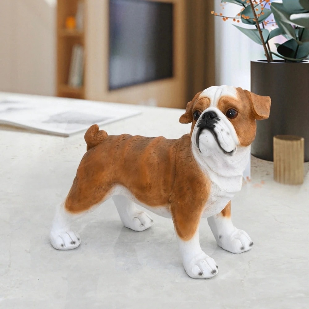 オブジェ ブルドッグ 置物 ヨーロッパ調 オーナメント アート おしゃれ インテリア 動物 犬 かわいい ギフト プレゼント 合成樹脂 雑貨｜正申R