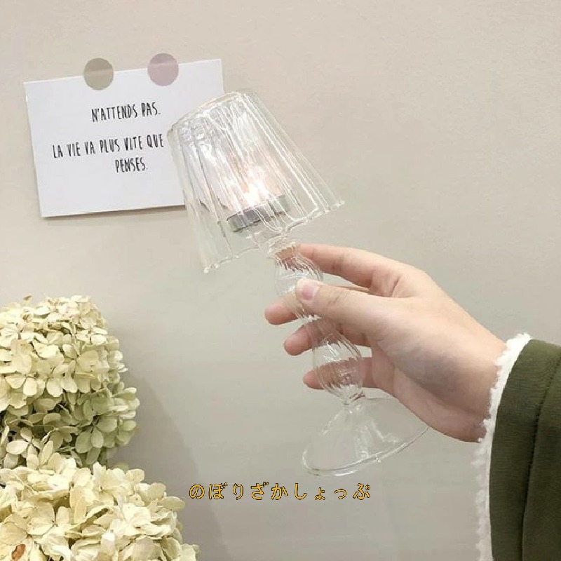 蝋燭保持者 レトロ風 青写真 蝋燭照明ランプ ろうそく台 ろうそく立て 点火装置保持者 キャンドル アンティーク 室内装飾 硝子