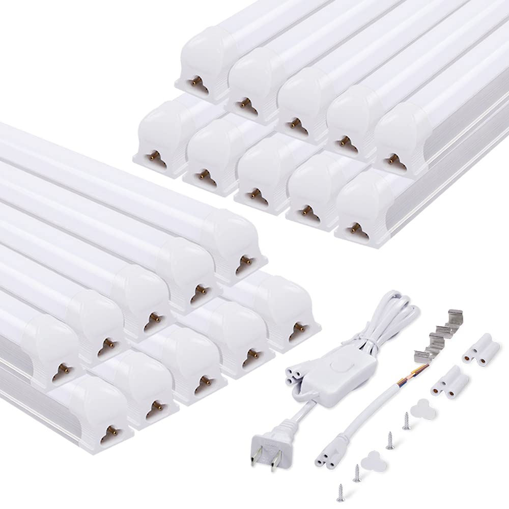 配線工事不要 高輝度 一体式LED蛍光灯 40W型 2600LM 消費電力18W 昼光色6000K 1.5m配線コード付き 120cm 直管 器具一体式 LEDランプ 蛍光灯 ベースライト|正申R