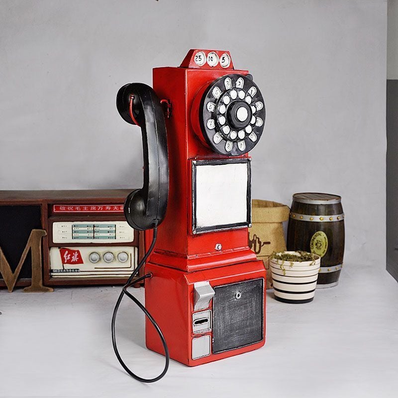 文字盤式 電話を掛ける ヴィンテージ調 レトロ調 電話機 かっこ良い 愛くるしげ ウォール作物 飾り付け 飾り付け 高さ50糎 かざり付ける品 赤いこと 差し上げ物 色合い上がり下がり 9色 その他-日用品雑貨・文房具・手芸